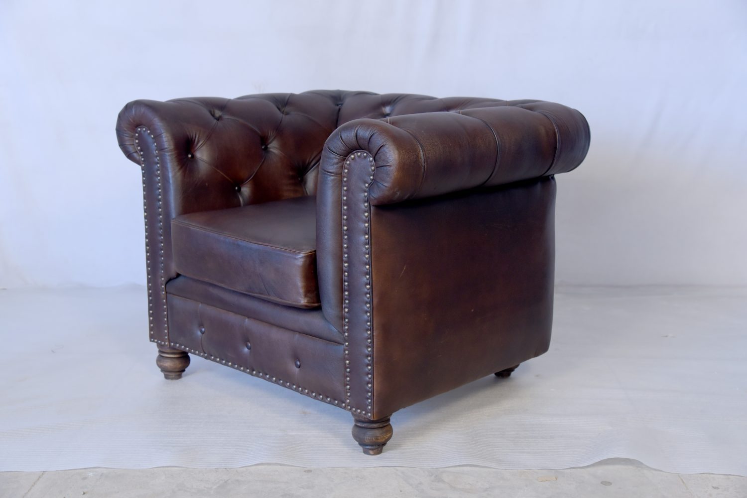 one seater leather sofa size